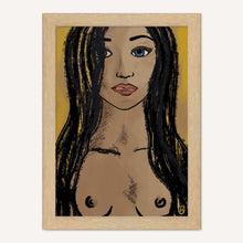 Load image into Gallery viewer, Bare Nude Female Artwork Natural Oak Frame