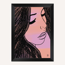 Load image into Gallery viewer, Modern Pretty Lady Framed Print Pink Orange