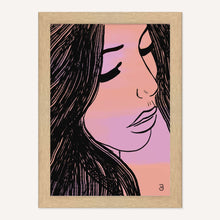 Load image into Gallery viewer, Natural Oak Frame with Modern Woman Graphic Picture